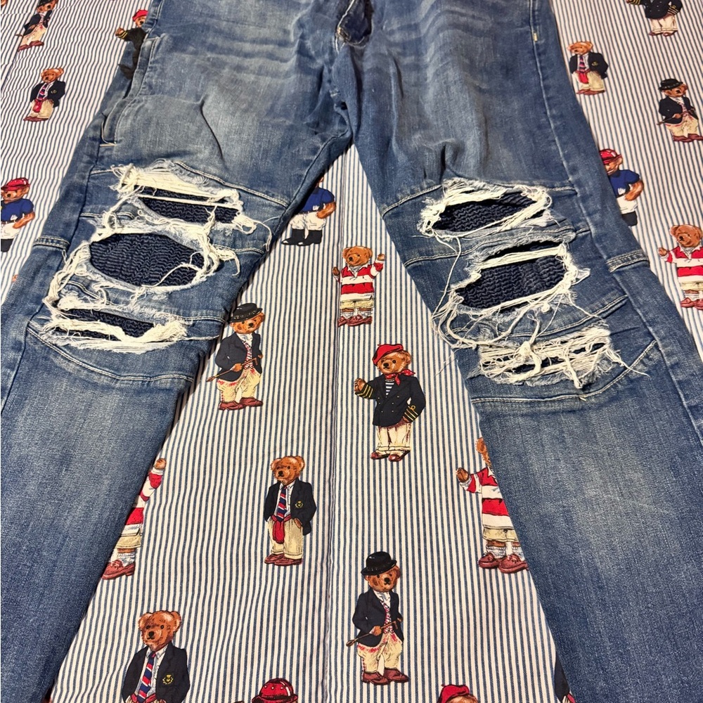 Zara Ripped Blue Skinny Jeans